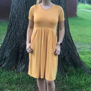 Falling Mustard Dress